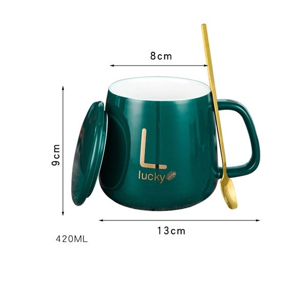 ماگ حرارتی لاکی 1314 به همراه صفحه گرمکن برقی ا Lucky thermal mug with electric heating plate سبز تیره