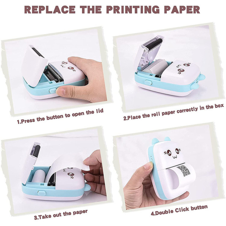 پرینتر حرارتی بی مدل Mini Printer طرح گربه