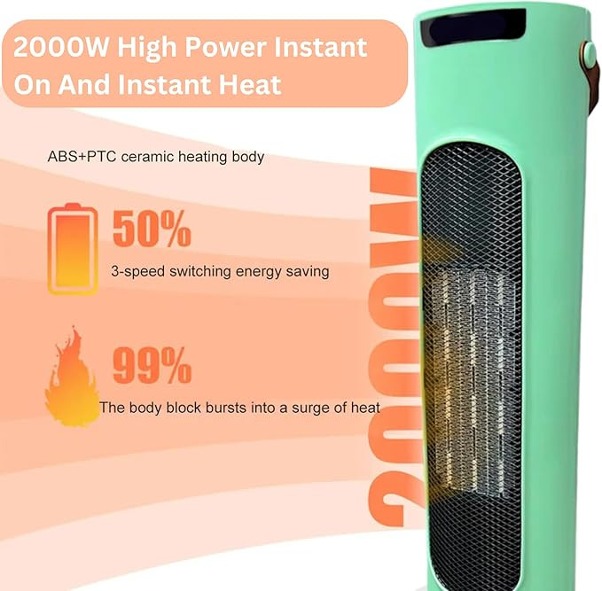 بخاری برقی سرامیکی برجی چرخشی 2000 وات Heat R555