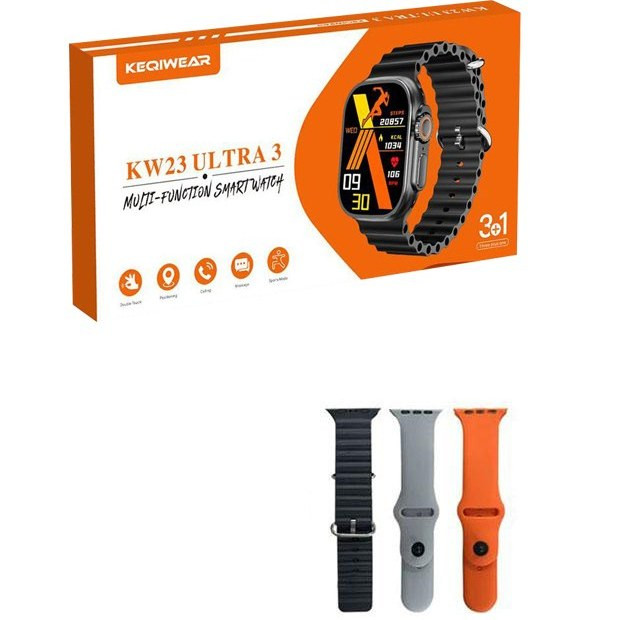 ساعت هوشمند KW23 Ultra3 با بند سیلیکونی