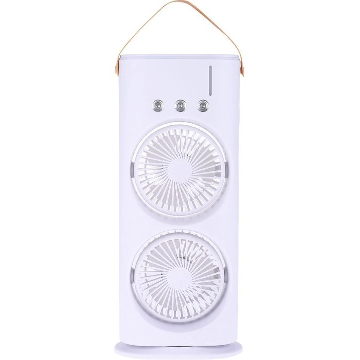 پنکه رومیزی مه پاش دو فن با نور RGB شارژی با کنترل f18