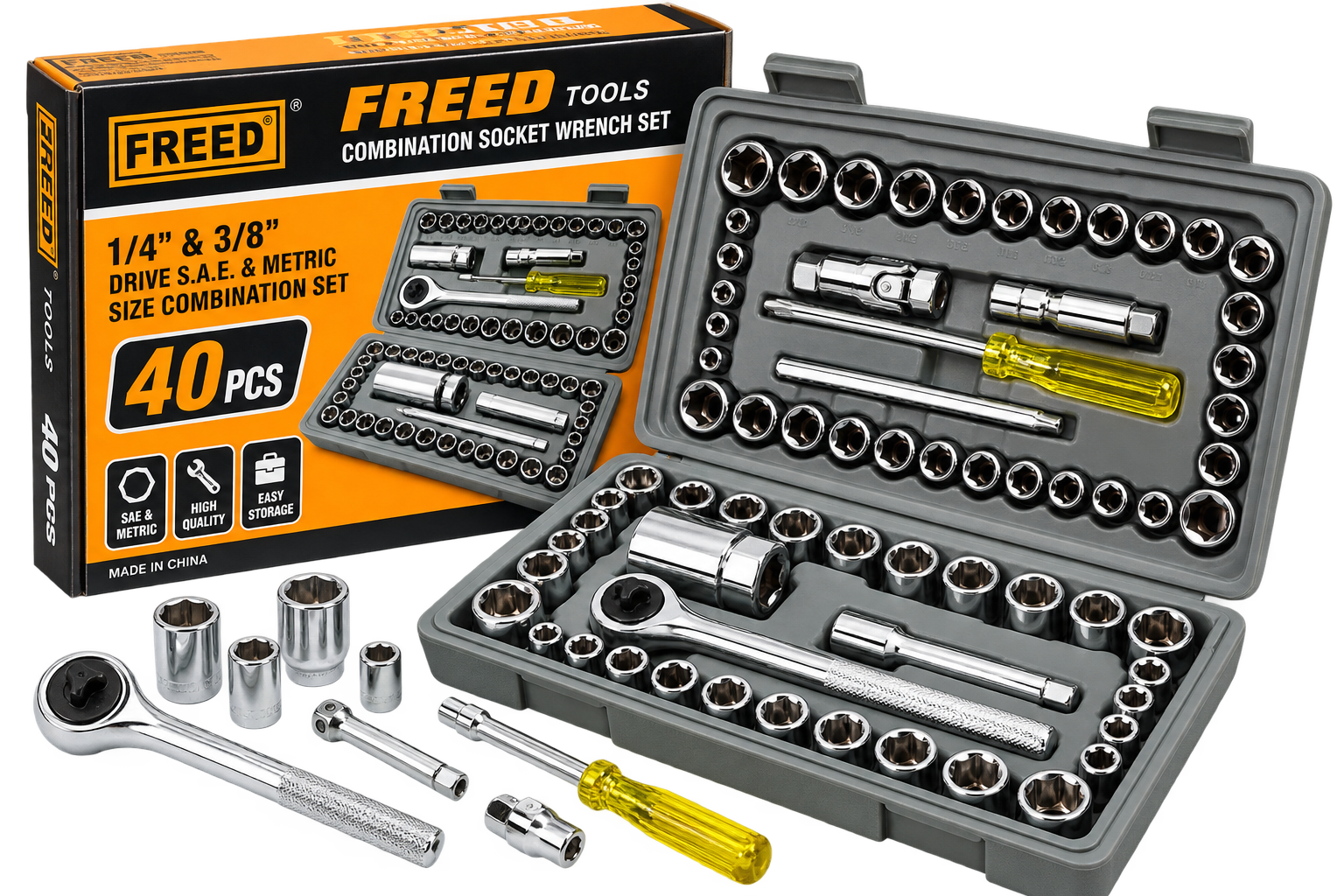 ست آچار بکس ۴۰ پارچه FREED – ابزار کاربردی برای هر خانه و تعمیرگاه