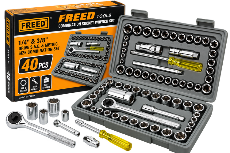 ست آچار بکس ۴۰ پارچه FREED – ابزار کاربردی برای هر خانه و تعمیرگاه