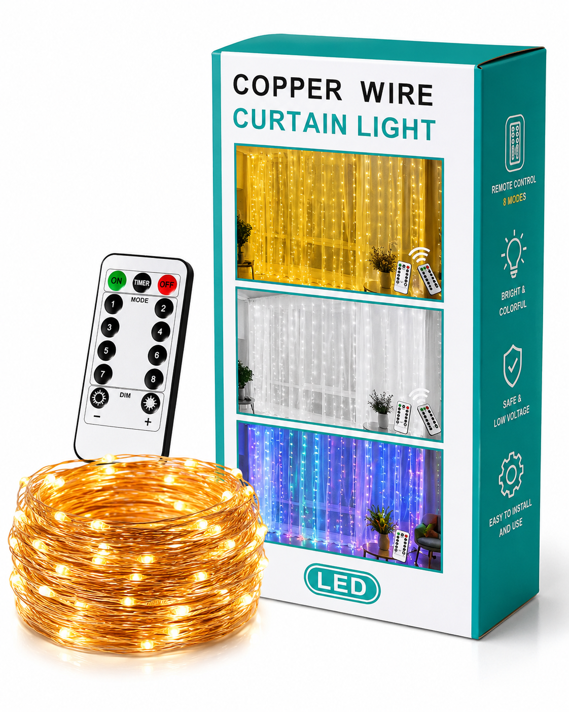 چراغ ریسه‌ای LED مسی؛ نورپردازی جذاب برای هر فضا!  رنگ سفید