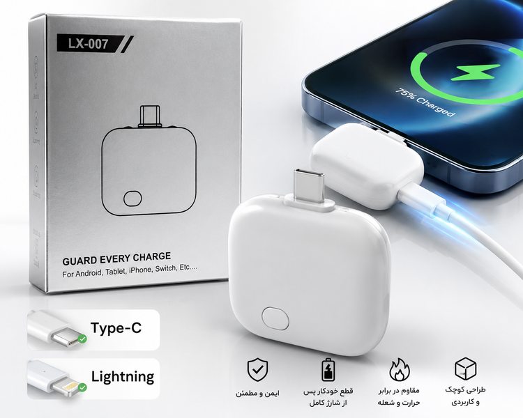 محافظ قطعکننده خودکار شارژ LX-007 تایپ سی